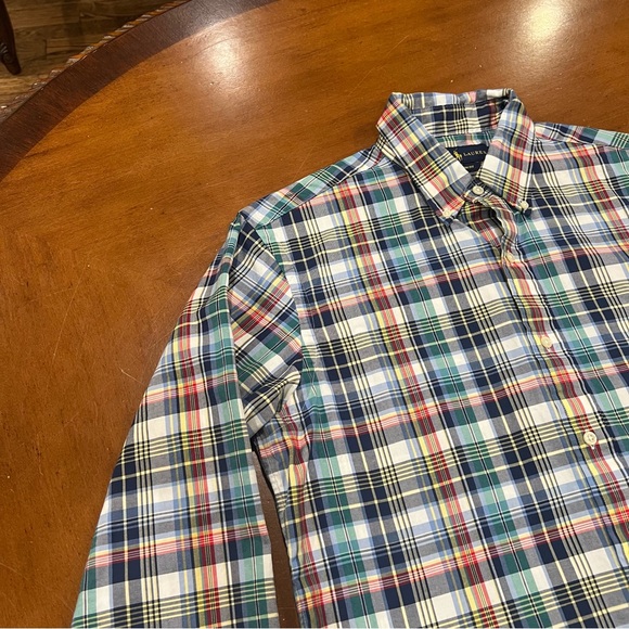 Ralph Lauren Men’s Custom Fit Multicolor Plaid Button Down Shirt Medium Slim - Picture 5 of 15